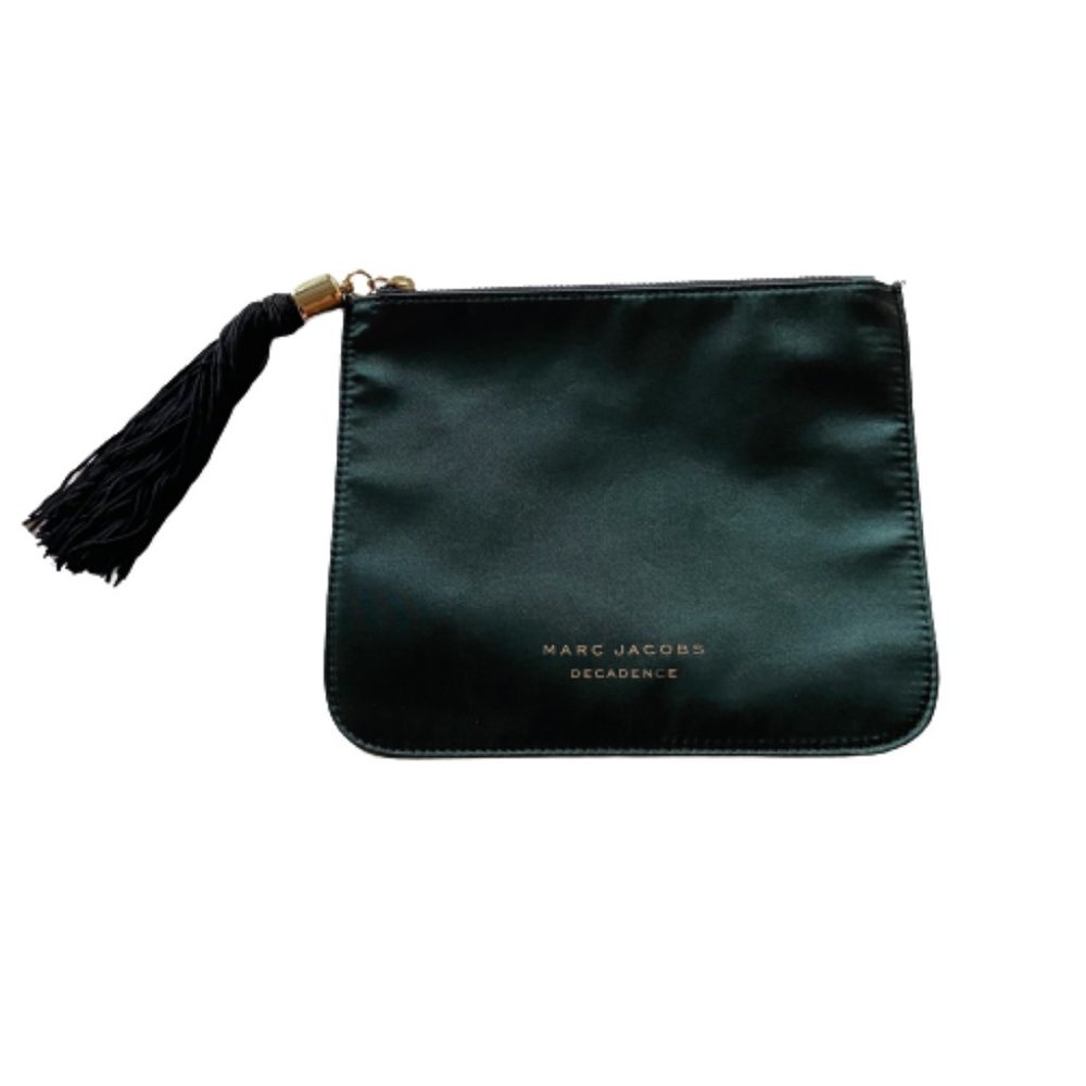 MARC JACOBS DECADENCE Green Satin Zip Pouch